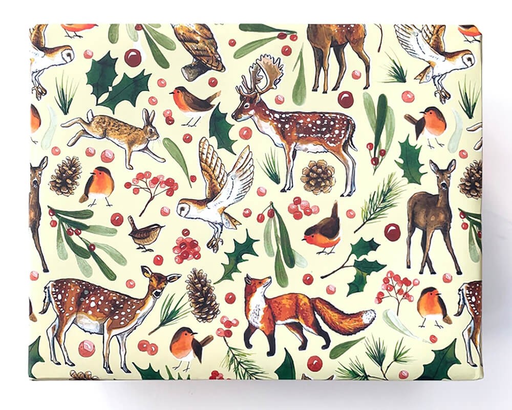 Wrapping Paper - Christmas Woodland Animals