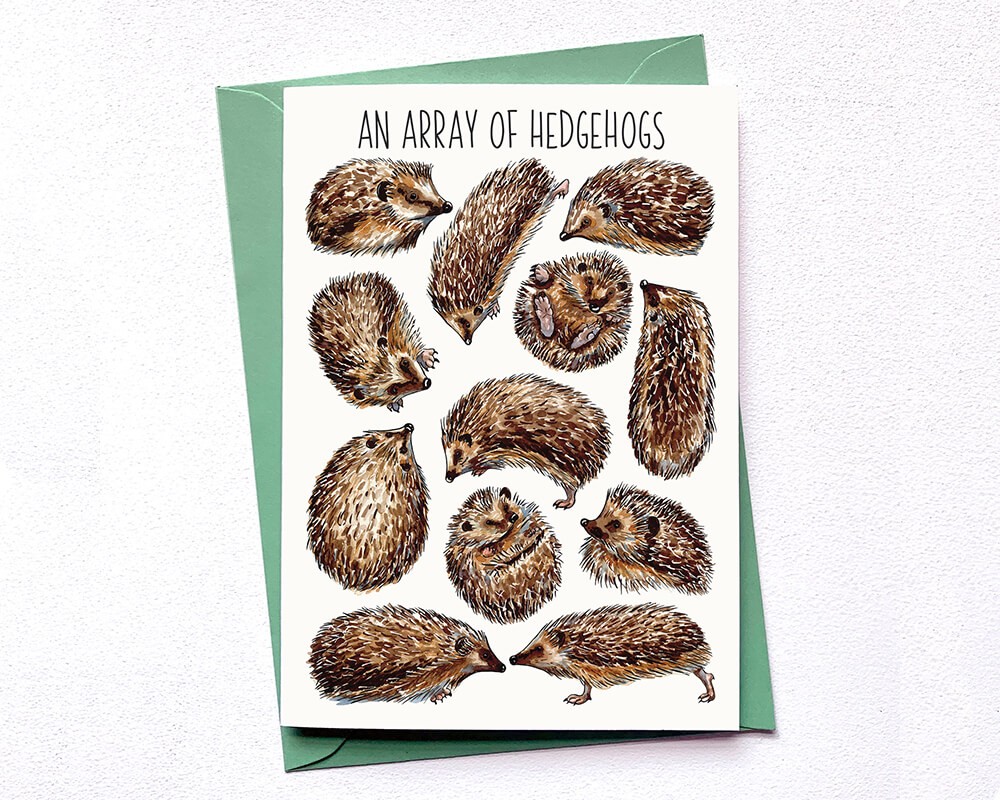 Greeting Card - An Array of Hedgehogs